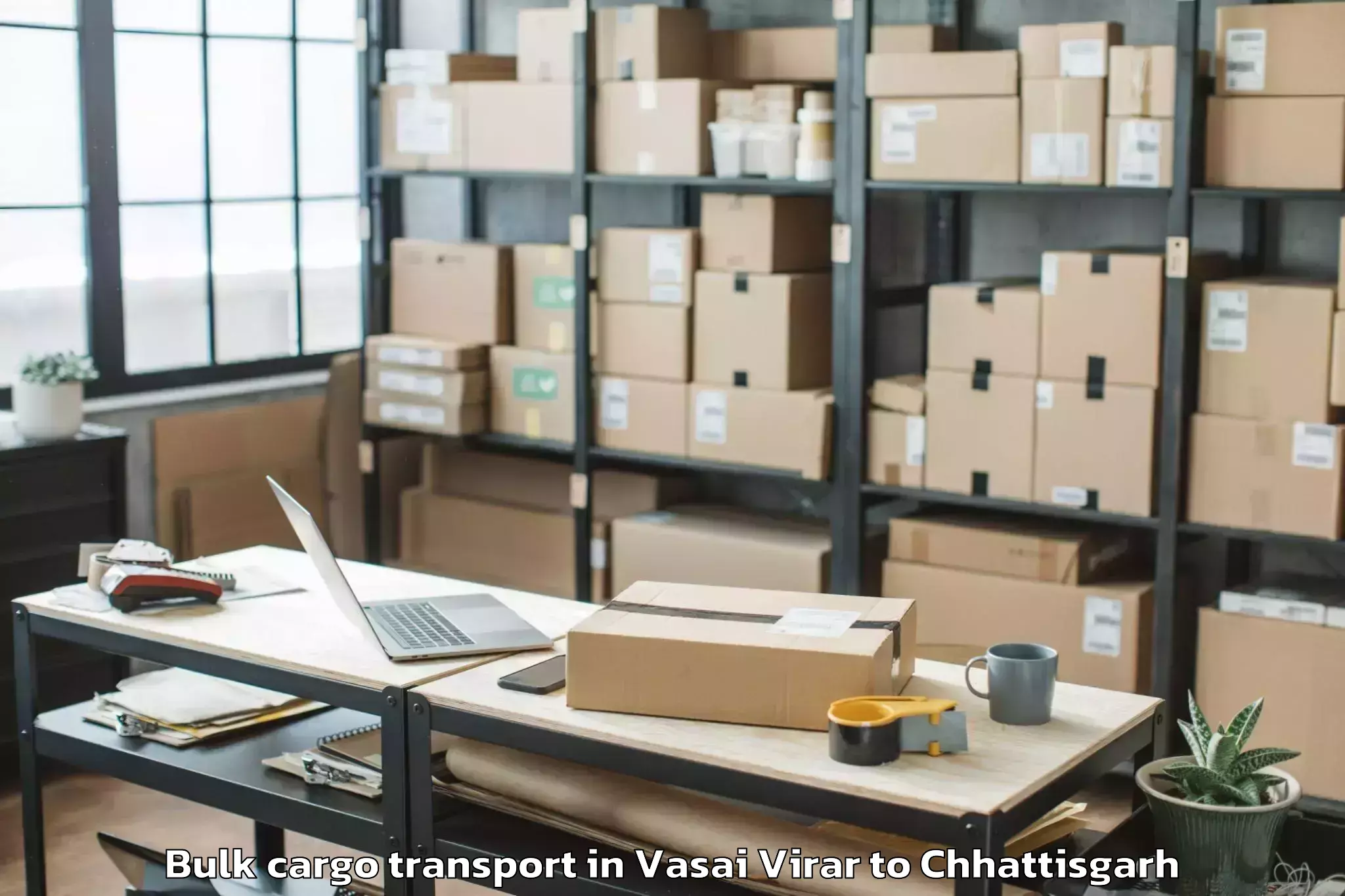 Book Vasai Virar to Dharamjaigarh Bulk Cargo Transport Online